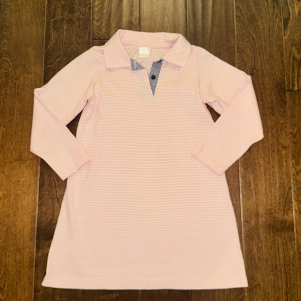 Lullaby Set Pink and White striped Polo Tunic/Dress - size 7